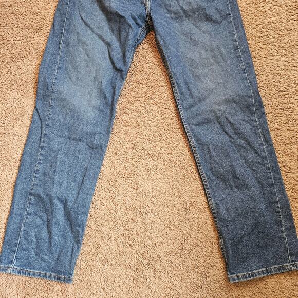 Levis 505 Jeans Mens 36x32 Fit 36x31 Blue Denim Stretch Straight Cowboy Rodeo - Picture 5 of 14
